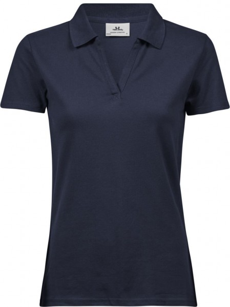 Luxury stretch polo v-neck